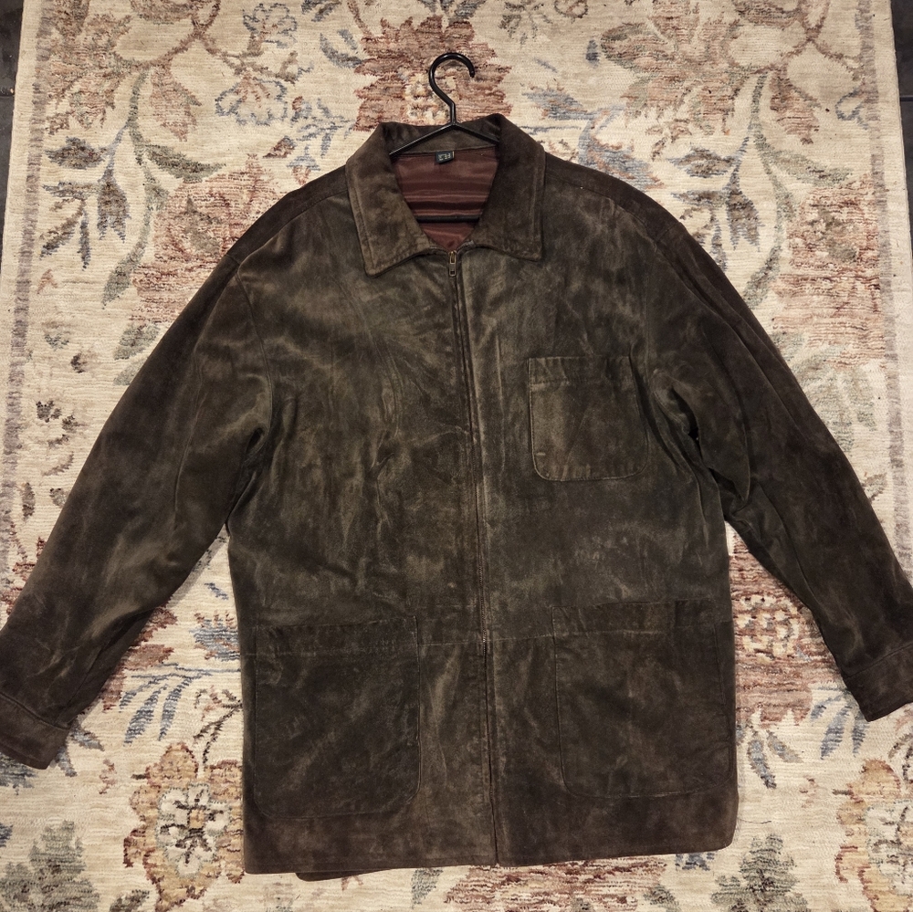 Vintage Danier Canada Jacket Brown Suede - Men's Medium